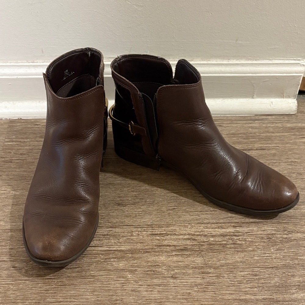 Zara Dark Brown Ankle Booties